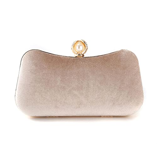 NLAVW Abendtasche Damen Clutch Frauen Abend Umhängetasche Mode Braut Samt Clutch Party Volltonfarbefemale Elegant Prom Hochzeit Umhängetasche Handtasche Apricot von NLAVW