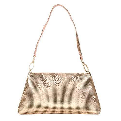 NLAVW Abendtasche Damen Clutch Weibliche Glänzende Pailletten Achsel Umhängetasche Mode Frauen Bling Abend Handtasche Für Bankett Party Date Club Hochzeit Geldbörse Gold von NLAVW