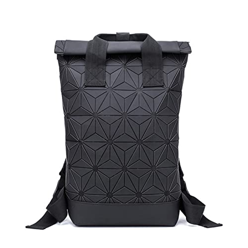 NLAVW Rucksäcke Daypacks Neue Männer Laptop Rucksäcke Frauen Leuchtende Geometrische Rucksack Für Teenager Reise Schule Holographische Outdoor Sport Rucksack Mochila Schwarz von NLAVW