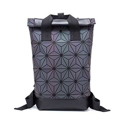 NLAVW Rucksäcke Daypacks Neue Männer Laptop Rucksäcke Frauen Leuchtende Geometrische Rucksack Für Teenager Reiseschule Holographische Outdoor Sport Rucksack Mochila Leuchtend von NLAVW