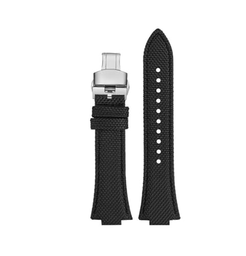 NLNKDTDPAK 12 mm konvexes Mund-Nylon-Armband, passend for Tissot PRX Series Strap Super Player T137.407/410 Nylon Herren-Armband(Black sk bk) von NLNKDTDPAK
