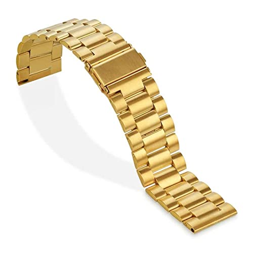 NLNKDTDPAK 18/20/22 / 24mm Release üblicher Uhrenarmband Premium Solid Edelstahl Metall Armbandarmband for Männer Watch(Gold,24 mm) von NLNKDTDPAK