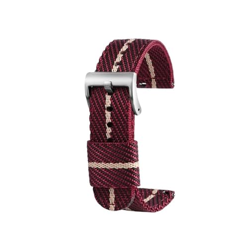 NLNKDTDPAK 18 mm 20 mm 22 mm 24 mm gewebtes Nylonarmband for Herren, Ersatzarmband, Zubehör, passend for Hamilton/Fit for Rolex/Fit for Seiko/Fit for Mido, Universal-Armband(Red rice sk,22mm) von NLNKDTDPAK