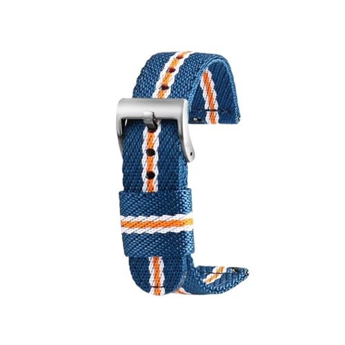 NLNKDTDPAK 18 mm 20 mm 22 mm 24 mm gewebtes Nylonarmband for Herren, Ersatzarmband, Zubehör, passend for Hamilton/Fit for Rolex/Fit for Seiko/Fit for Mido, Universal-Armband(White yellow sk,20mm) von NLNKDTDPAK