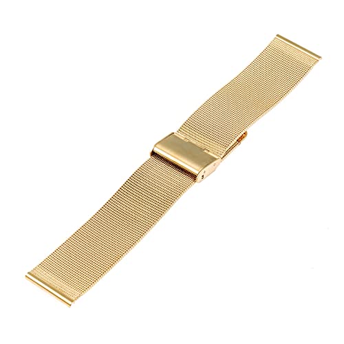 NLNKDTDPAK 18mm 20mm Milanese Watchband Männer Frauen Uhrenband Edelstahlband Armband mit Werkzeugfeder Bar Fit for DW(Gold,20mm) von NLNKDTDPAK