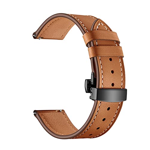 NLNKDTDPAK 2. 0MM 22MM Lederband Uhr 3 Band 41mm / 45mm / 42mm / 46mm / Active 2 Armband fit for Huawei GT 2 / Pro Gurt Fit for Samsung-Galaxie(Black Brown,22mm) von NLNKDTDPAK