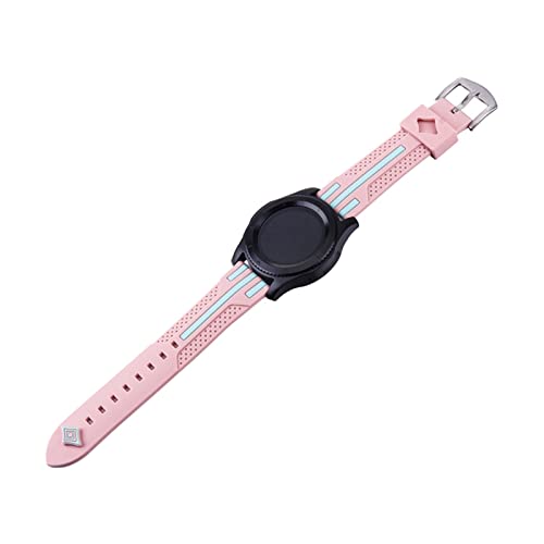 NLNKDTDPAK 2. 2mm Sport Silikon Watch Strap Frontier Klassische Uhr 46mm Smart Uhrenband Druck Muster Riemen for Samsung-Gang S3 Fit for Galaxie(Pink and blue) von NLNKDTDPAK