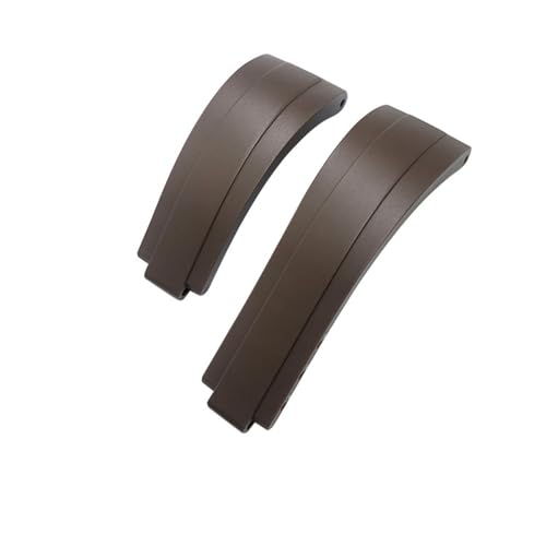NLNKDTDPAK 20 mm 21 mm Gummi-Armband mit kurzer Schnalle, passend for Rolex, passend for Daytona Submariner Role OYSTERFLEX Yacht Master, kleines Handgelenk-Silikonarmband(Brown,20mm) von NLNKDTDPAK