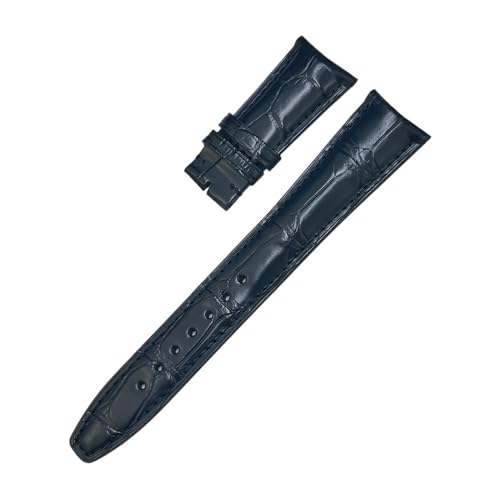 NLNKDTDPAK 20mm 21mm 22mm Blaues Hautarmband Passend for IWC Porotfino Portugieser Big PILOT'S Watches Hautuhrenarmband(Blue No Buckle,21mm) von NLNKDTDPAK
