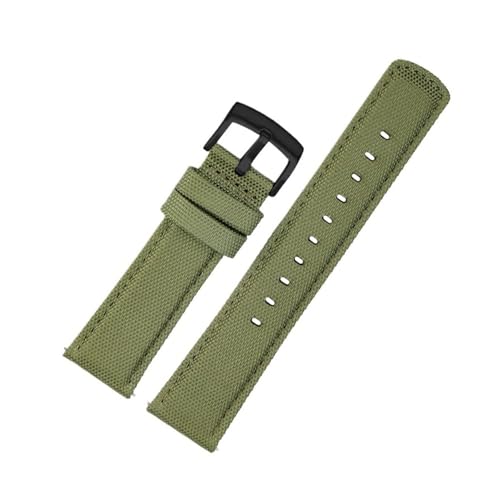 NLNKDTDPAK 20mm 21mm 22mm gewebtes Nylon-Armband mit Unterseite, passend for Tissot T116, passend for Seiko Nr. 5 SSB373P1, passend for Mido/fit for CASIO Herrenarmband(Military green BK,22mm) von NLNKDTDPAK