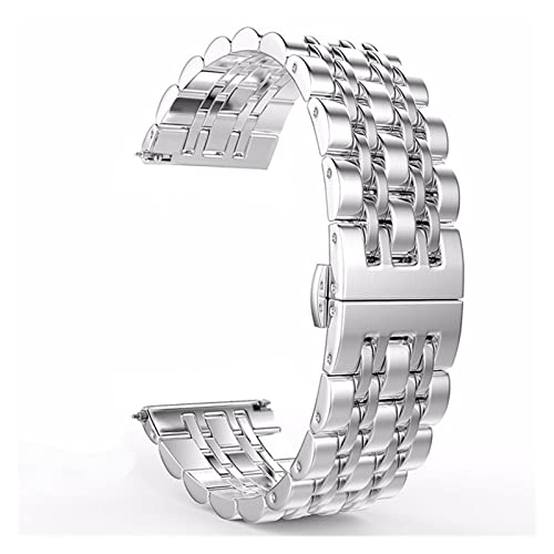 NLNKDTDPAK 20mm 22mm Edelstahl Armband Band Watch GEA Rs3 / S2. Klassischer FORNTier Strap Fit for Samsung Galaxy(Silver,20mm) von NLNKDTDPAK