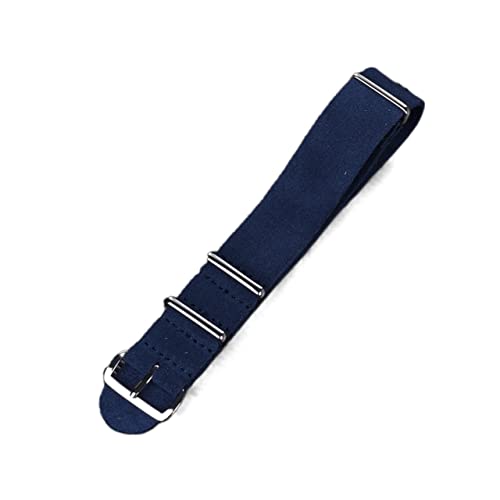 NLNKDTDPAK 20mm 22mm NATO Zulu Uhrenarmband Weiche Leder Braun/Khaki Uhrenarmbanduhr Gürtel Handgelener Schnellfreigabe Watch Zubehör(Navy Blue,22mm) von NLNKDTDPAK
