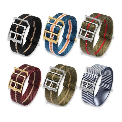 NLNKDTDPAK 20mm 22mm Premium Nylonarmband Ersatzarmband Verstellbares Nylon-Uhrenarmband Single Pass Style Fit for Omega/Fit for Rolex Nylonowe Paski(Beige,22mm) von NLNKDTDPAK