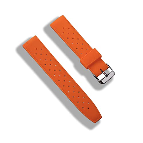 NLNKDTDPAK 20mm 22mm Silikon Armbandband sport tauchen gummi männer frauen handgelenk band armband zubehör fit for SRP777J1.(Orange,20mm) von NLNKDTDPAK