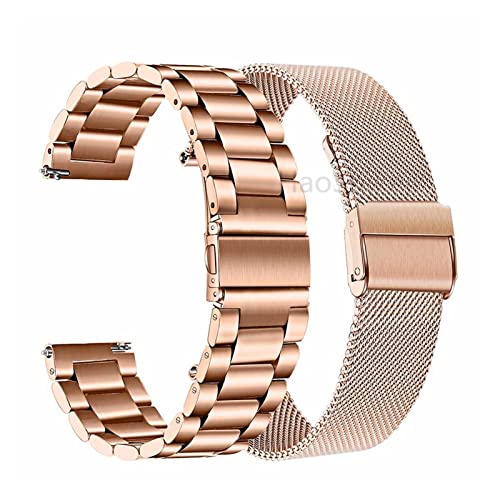 NLNKDTDPAK 20mm Edelstahl geeignet for 2E / GTS2 2 Mini Smart Watch Strap Metall Armband Fit for Xiaomi Fit for Huami Fit for Amazfit(Rose gold-rose gold) von NLNKDTDPAK