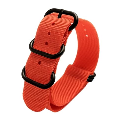 NLNKDTDPAK 22 mm 24 mm 26 mm Nylon-Sportarmband, modisches Armband-Zubehör, grünes Militär/blaues Uhrengürtel-Zubehör(Orange bk,16mm) von NLNKDTDPAK