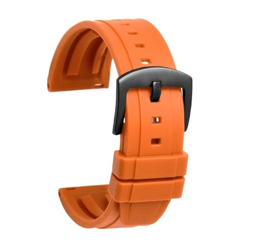 NLNKDTDPAK 22m Male Fit for Seiko Air Hole Fluoro Rubber Watchband Water Ghost 007 Small Mm Srpa21j1 SKX007 Canned Silicone Watch Strap(5801 orange black,22mm) von NLNKDTDPAK