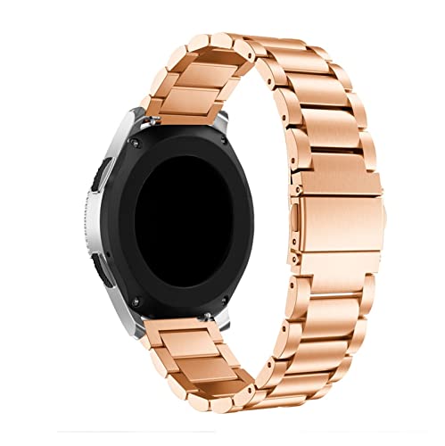 NLNKDTDPAK 22mm Edelstahl Watchband 46mm Gurt Edelstahl Metallband Uhr Bands 42mm 20mm Strap Fit for Samsung Galaxy(Rose gold,20mm) von NLNKDTDPAK