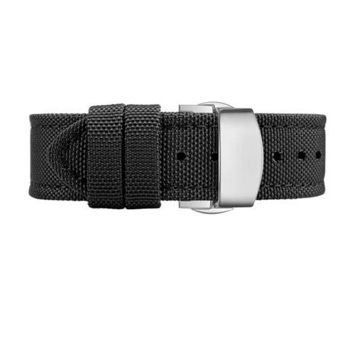 NLNKDTDPAK 22mm24 passend for Breitling Nylon-Uhrenarmband Super Ocean Series Nylonband alle(Black Silver,24mm) von NLNKDTDPAK