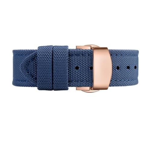 NLNKDTDPAK 22mm24 passend for Breitling Nylon-Uhrenarmband Super Ocean Series Nylonband alle(Blue rose butterfly,24mm) von NLNKDTDPAK