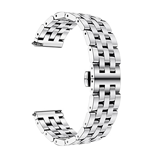 NLNKDTDPAK 47mm Uhrenarmband Metall Handgelenkband Edelstahl Armband 42mm Ersatz Sport Armband Fit for Huami Fit for Amazfit Gtr(Silver,For amazfit GTR 42) von NLNKDTDPAK