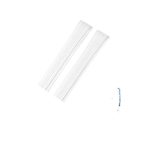 NLNKDTDPAK Arc Mouth Silikon-Uhrenarmband, passend for Patek Philippe Aquanaut5167A/5164 Granate, faltbar, 21 mm(White-No buckle) von NLNKDTDPAK