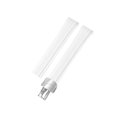 NLNKDTDPAK Arc Mouth Silikon-Uhrenarmband, passend for Patek Philippe Aquanaut5167A/5164 Granate, faltbar, 21 mm(White-Steel-Z18) von NLNKDTDPAK