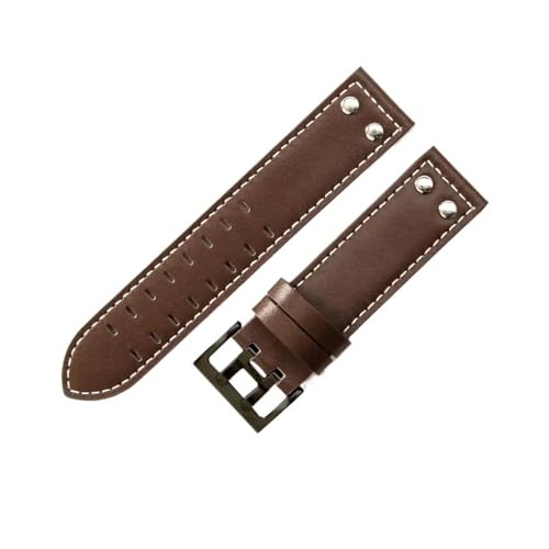 NLNKDTDPAK Atmungsaktives Leder-Uhrenzubehör, passend for Hamilton H760250 Khaki Aviation Uhrenarmband 20 22 mm(Coffee white-Black,20mm) von NLNKDTDPAK