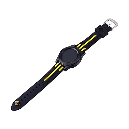 NLNKDTDPAK Band Frontier Strap Watch 46mm BIP Watch GT 2E Strap Sport 22mm Uhren Zubehör 47mm Fit for Zahnrad S3 Fit for Samsung Galaxy Fit for Huawei Fit for Amazfit(Black and yellow) von NLNKDTDPAK