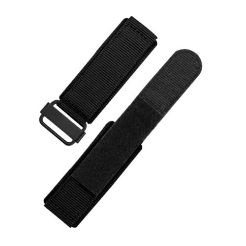 NLNKDTDPAK Bequeme und atmungsaktive Nylon-Uhrenarmbänder mit Klettverschluss, passend for Panerai, passend for Bell, passend for Ross Canvas-Uhrenarmband 22 24 mm(Black-Black,22mm) von NLNKDTDPAK