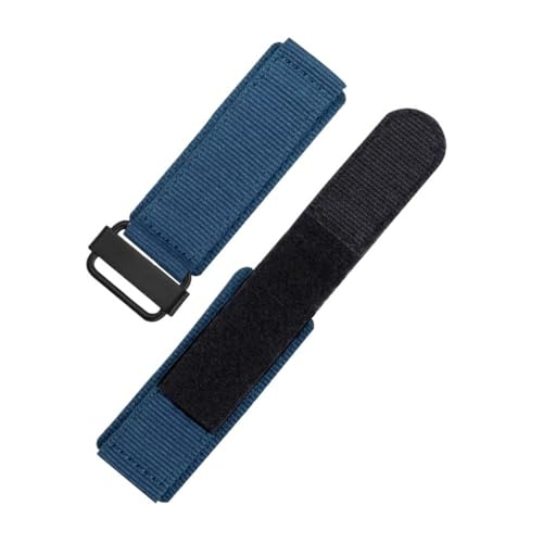 NLNKDTDPAK Bequeme und atmungsaktive Nylon-Uhrenarmbänder mit Klettverschluss, passend for Panerai, passend for Bell, passend for Ross Canvas-Uhrenarmband 22 24 mm(Blue-Black,22mm) von NLNKDTDPAK