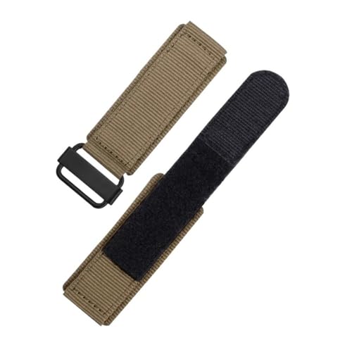 NLNKDTDPAK Bequeme und atmungsaktive Nylon-Uhrenarmbänder mit Klettverschluss, passend for Panerai, passend for Bell, passend for Ross Canvas-Uhrenarmband 22 24 mm(Khaki-Black,22mm) von NLNKDTDPAK