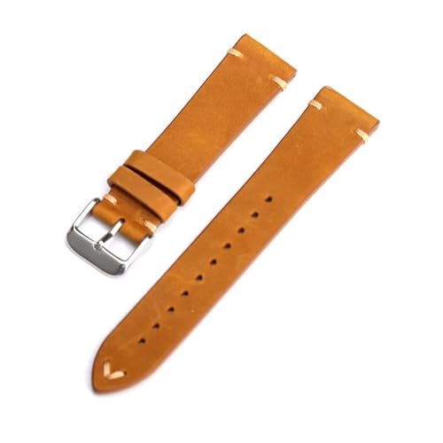 NLNKDTDPAK Das ultradünne Lederarmband von 18, 19, 20, 21 und 22 mm eignet sich for antike Uhrenarmbänder mit weicher Oberfläche(Yellow brown,19mm) von NLNKDTDPAK