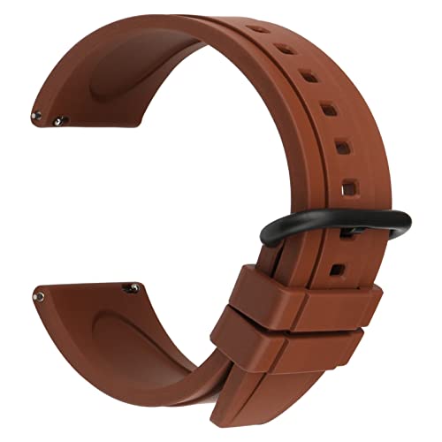 NLNKDTDPAK Design gummi uhrband braun weich sport armband 20mm 22mm 24mm tauchen wasserdichte watch gürtel handgelenkband for männer frauen(Brown B,20mm) von NLNKDTDPAK