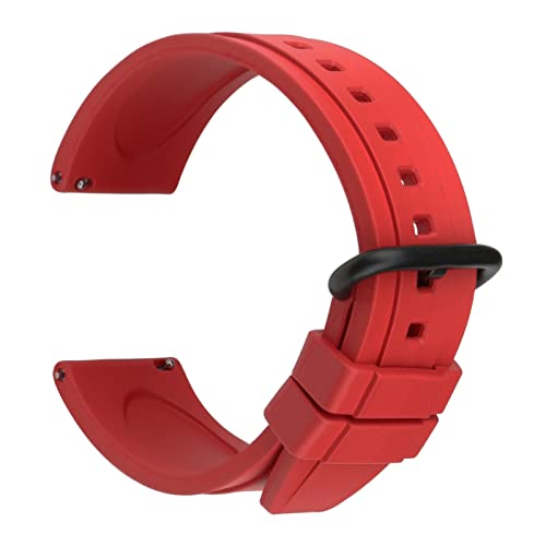 NLNKDTDPAK Design gummi uhrband braun weich sport armband 20mm 22mm 24mm tauchen wasserdichte watch gürtel handgelenkband for männer frauen(Red B,22mm) von NLNKDTDPAK