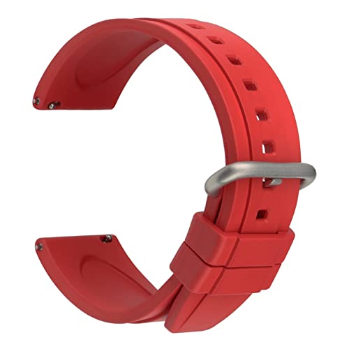 NLNKDTDPAK Design gummi uhrband braun weich sport armband 20mm 22mm 24mm tauchen wasserdichte watch gürtel handgelenkband for männer frauen(Red S,22mm) von NLNKDTDPAK