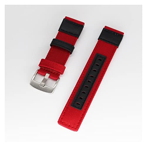 NLNKDTDPAK Dicker Nylon Lederband Fit for Samsung Fit for Ticwatch Fit for Huawei Fit for Amazfit 20mm 22mm Fit for Jeep Muster Schnellspanner Armband Armbandarmband(2,BLACK BUCKLE_20MM) von NLNKDTDPAK