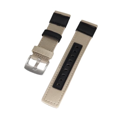 NLNKDTDPAK Dicker Nylon Lederband Fit for Samsung Fit for Ticwatch Fit for Huawei Fit for Amazfit 20mm 22mm Fit for Jeep Muster Schnellspanner Armband Armbandarmband(5,SILVER BUCKLE_20MM) von NLNKDTDPAK