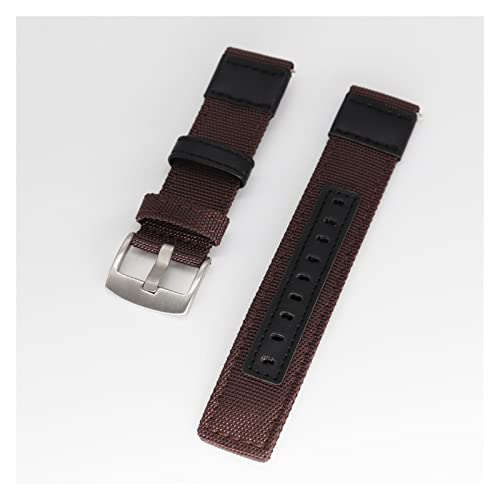 NLNKDTDPAK Dicker Nylon Lederband Fit for Samsung Fit for Ticwatch Fit for Huawei Fit for Amazfit 20mm 22mm Fit for Jeep Muster Schnellspanner Armband Armbandarmband(6,SILVER BUCKLE_22MM) von NLNKDTDPAK