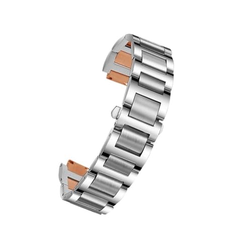 NLNKDTDPAK Edelstahl-Lug-End-Armband, passend for C-Artier Ballon Bleu Serie 20 x 12 mm, 18 x 11 mm, 14 x 8 mm, W6920046, Riemen, Damen- und Herrenarmband(Silver rose gold,16X8mm) von NLNKDTDPAK