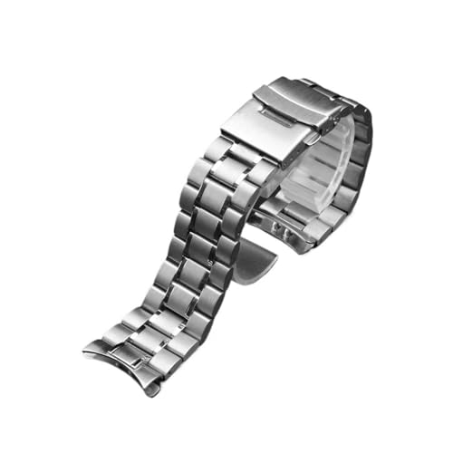 NLNKDTDPAK Edelstahl-Uhrenarmband, 18, 20, 22, 24 mm, raffinierte Arc-Schnittstelle, Metall, Silber, Schwarz, Herrenarmband, passend for Citizen, passend for Armani(B Silver,18mm) von NLNKDTDPAK