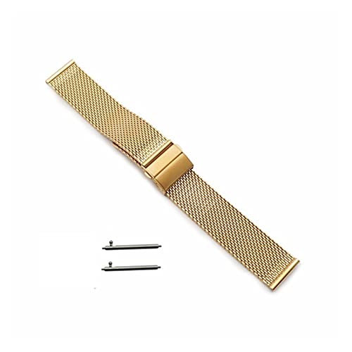 NLNKDTDPAK Edelstahl Watch Strap 18mm 20mm 22mm Armband Quick Release Watchbands Ersatz Armband for Männer Frauen(Gold,22mm) von NLNKDTDPAK