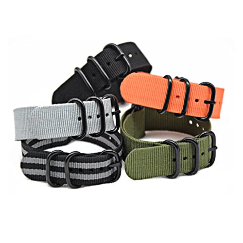 NLNKDTDPAK Ersatz 18/20/22/24mm Uhr Uhrband NATO Nylon Uhrenarmband Schnallen Ring Gürtel Armbänder Armband Handgelenk(Red,22mm) von NLNKDTDPAK