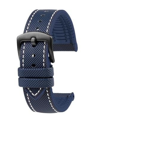 NLNKDTDPAK Fit for Citizen Blue Angel Uhrenarmband Zweite Drei Generation AT8020 JY8078 Carbon Fiber Nylon Fluor Gummi Armband 22mm 23mm(White line bk,23mm) von NLNKDTDPAK