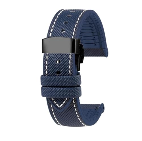 NLNKDTDPAK Fit for Citizen Blue Angel Uhrenarmband Zweite Drei Generation AT8020 JY8078 Carbon Fiber Nylon Fluor Gummi Armband 22mm 23mm(White line black,23mm) von NLNKDTDPAK