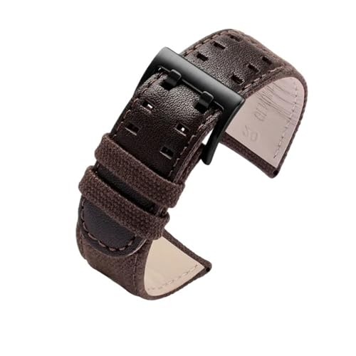 NLNKDTDPAK Fit for Hamilton Khaki Field Uhr H760250/h77616533/h70605963 H68201993 Uhrenarmband Leder Nylon Herrenuhrenarmband 20mm 22mm(Brown canvas bk,22mm) von NLNKDTDPAK
