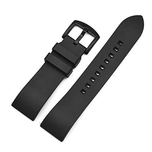 NLNKDTDPAK Fluor-Gummi-Uhr-Riemen 20mm 22mm 24mm Sport-Armband Schnellrelease-Bar-Uhr- for jede Marke-Uhren-Bands(Black(Black),24mm) von NLNKDTDPAK