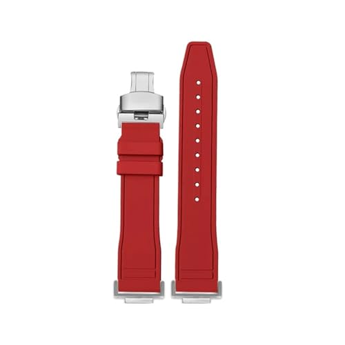 NLNKDTDPAK Fluorkautschuk-Silikon-Armband, weich, reine Farbe, Mintgrün, Herrenarmband, passend for CASIO, passend for G-SHOCK DW5600 DW5610(Red-Silver) von NLNKDTDPAK