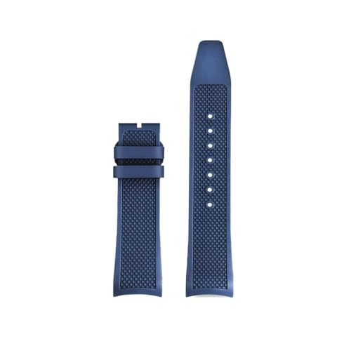 NLNKDTDPAK Fluorkautschuk-Silikon-Uhrenarmband, 20 mm, Arc-Schnittstelle, weich, schwarz, blau, grün, weiß, grau, Herrenarmband, passend for IWC, passend for Portugieser(Blue-NO BK) von NLNKDTDPAK