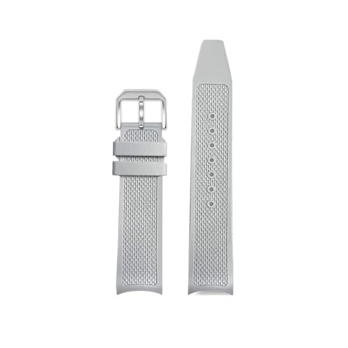 NLNKDTDPAK Fluorkautschuk-Silikon-Uhrenarmband, 20 mm, Arc-Schnittstelle, weich, schwarz, blau, grün, weiß, grau, Herrenarmband, passend for IWC, passend for Portugieser(Gray-S pin) von NLNKDTDPAK